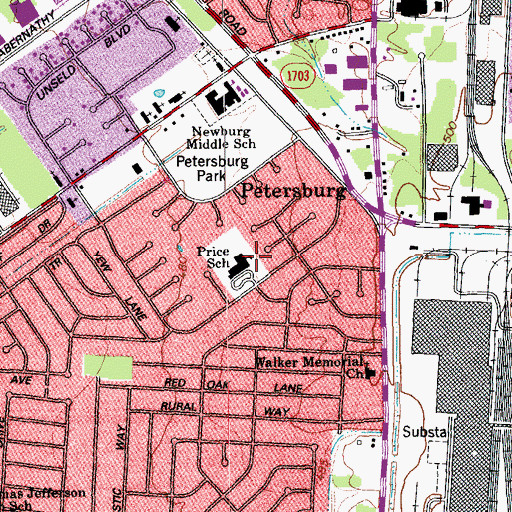 Topographic Map of Price School, KY