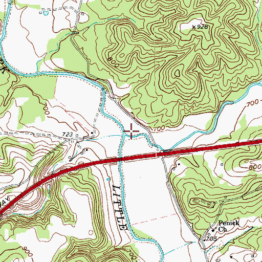 Topographic Map of Prices Creek, KY