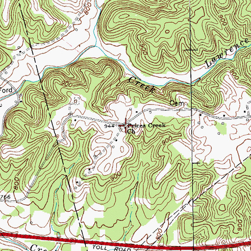 Topographic Map of Prices Creek Church, KY