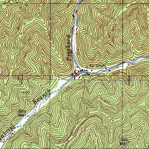 Topographic Map of Prichard Fork, KY