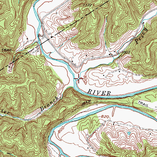 Topographic Map of Pricy Creek, KY