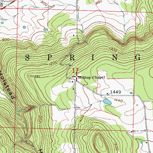 Topographic Map of Hilltop Chapel, AR
