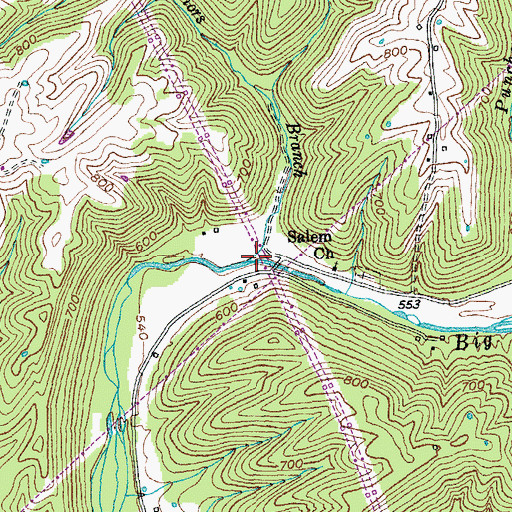 Topographic Map of Priors Branch, KY