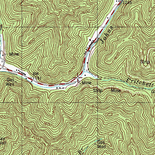 Topographic Map of Pritchett Fork, KY