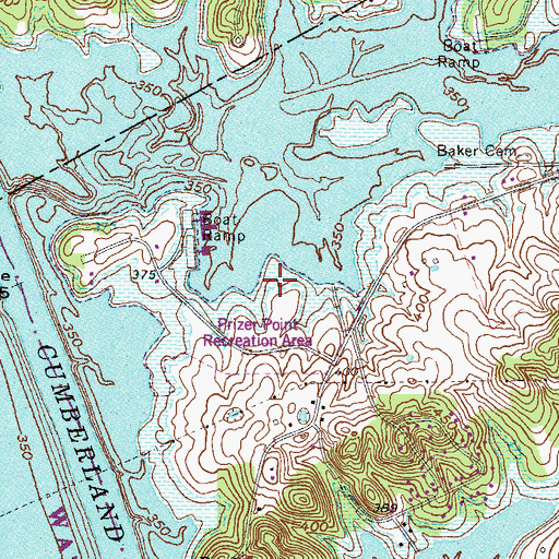 Topographic Map of Prizer Point Public Use Area, KY