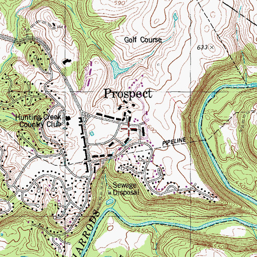 Topographic Map of Prospect, KY