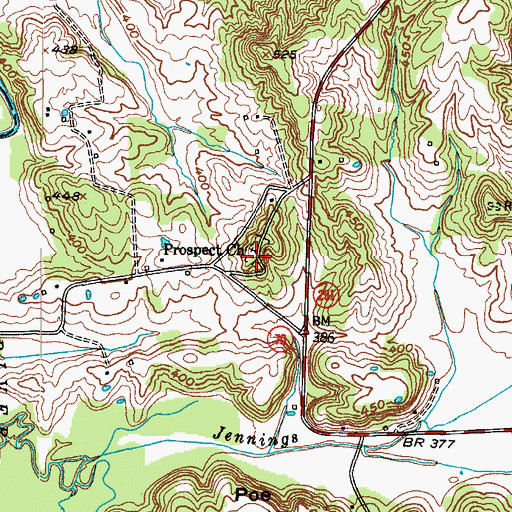 Topographic Map of Prospect Church, KY