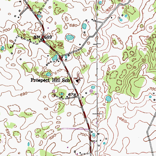 Topographic Map of Prospect Hill School, KY