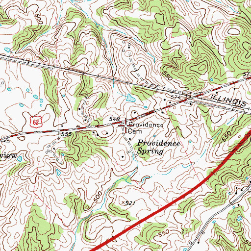 Topographic Map of Providence Cemetery, KY