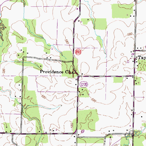 Topographic Map of Providence Church, KY