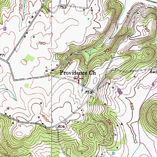 Topographic Map of Providence Methodist Church, KY