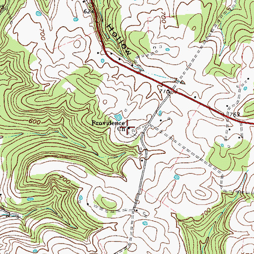 Topographic Map of Providence Church, KY