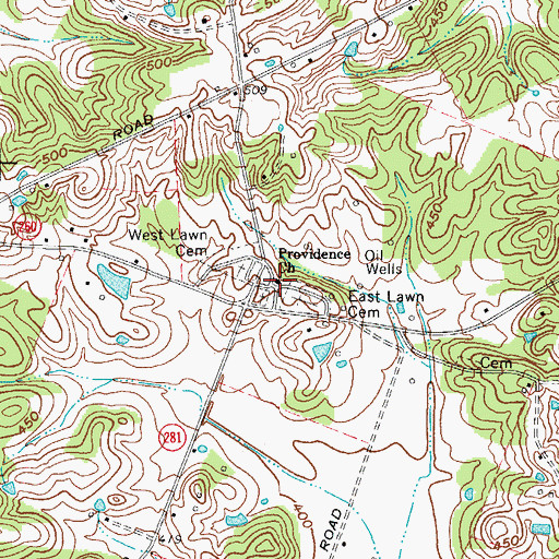 Topographic Map of Providence Church, KY