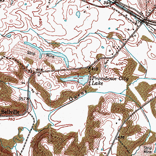 Topographic Map of Providence City Lake, KY