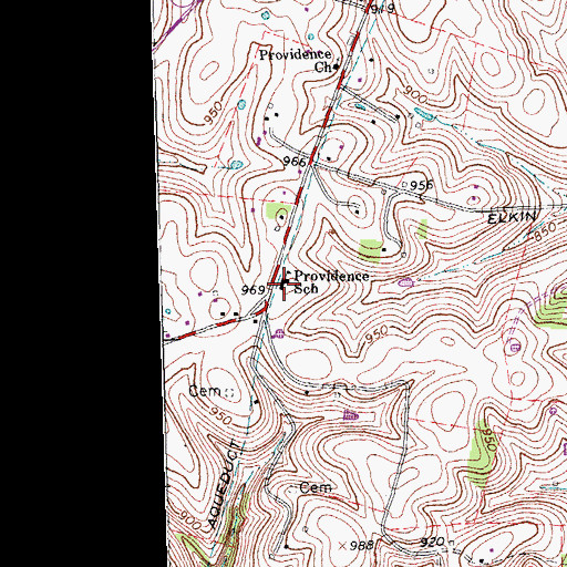 Topographic Map of Providence School, KY