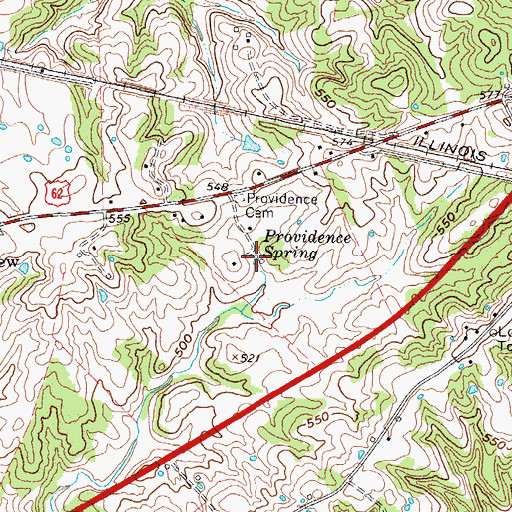 Topographic Map of Providence Spring, KY