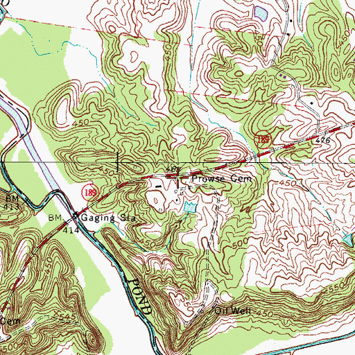 Topographic Map of Prowse Cemetery, KY