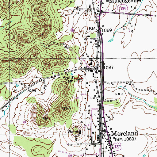 Topographic Map of Pruitt Cemetery, KY