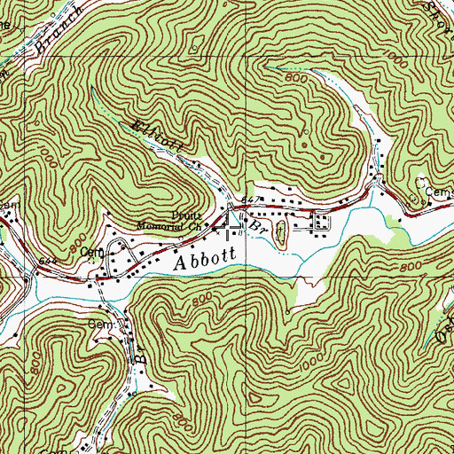 Topographic Map of Pruitt Memorial Church, KY
