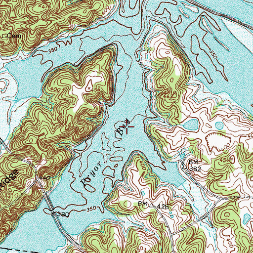 Topographic Map of Pryor Bay, KY