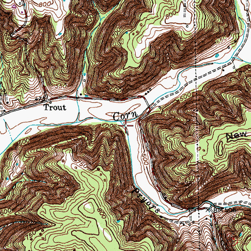 Topographic Map of Pryors Fork, KY