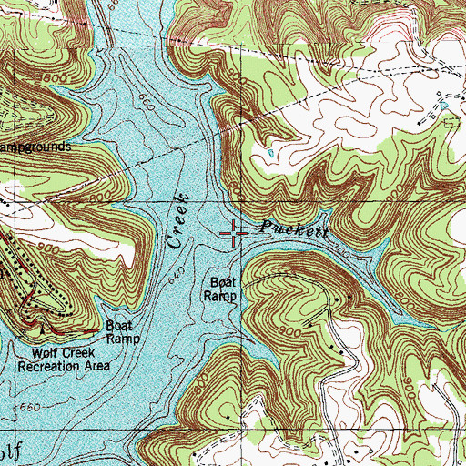 Topographic Map of Puckett Branch, KY