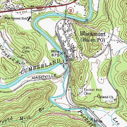 Topographic Map of Puckett Creek, KY