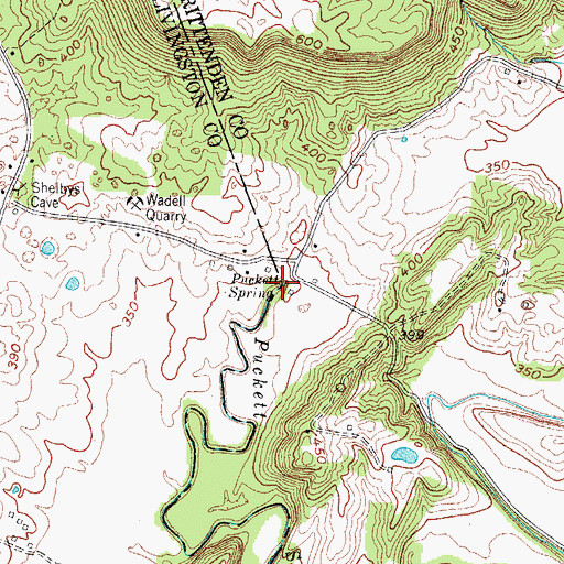 Topographic Map of Puckett Spring, KY