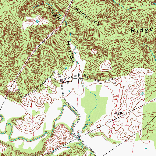 Topographic Map of Pugh Hollow, KY