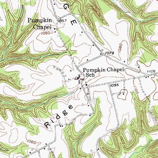 Topographic Map of Pumpkin Chapel School, KY