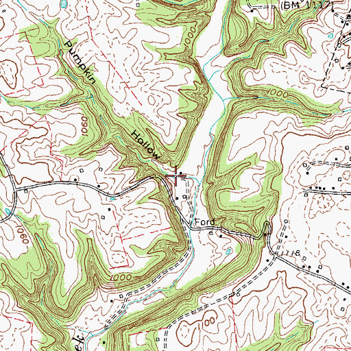 Topographic Map of Pumpkin Hollow, KY