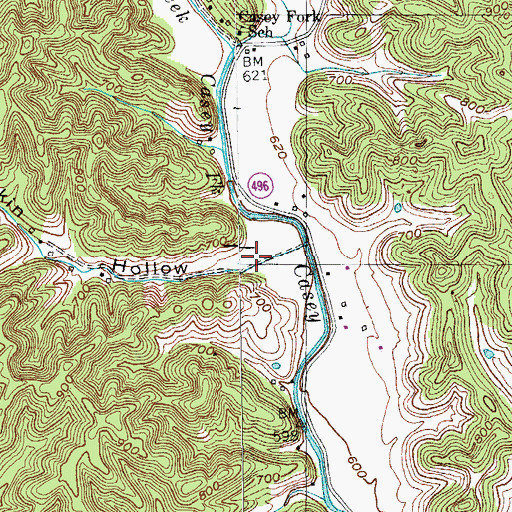Topographic Map of Pumpkin Hollow, KY