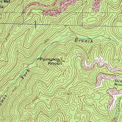 Topographic Map of Pumpkin Knob, KY