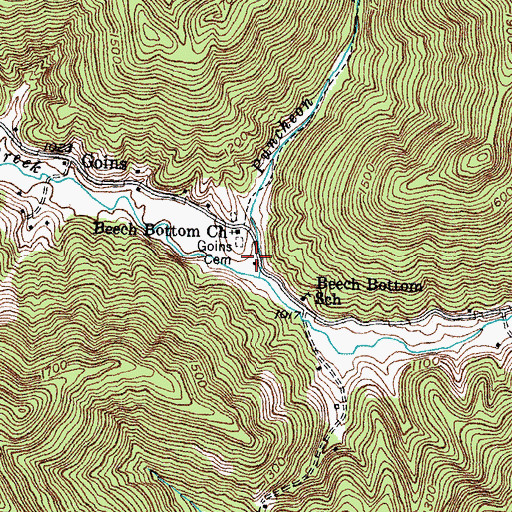 Topographic Map of Puncheon Branch, KY