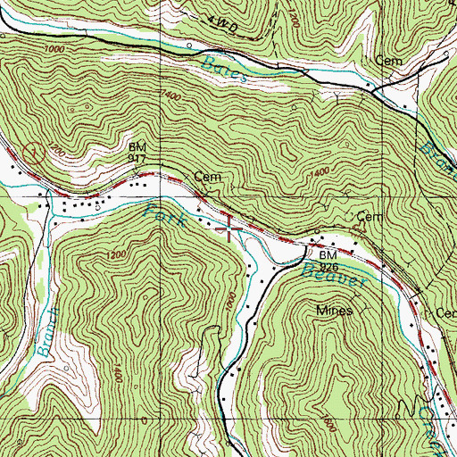 Topographic Map of Puncheon Branch, KY