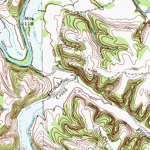 Topographic Map of Puncheon Creek, KY