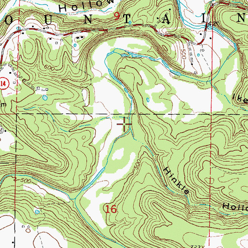 Topographic Map of Hinkle Hollow, AR