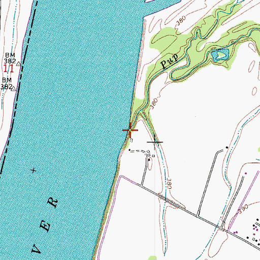 Topographic Map of Pup Creek, KY