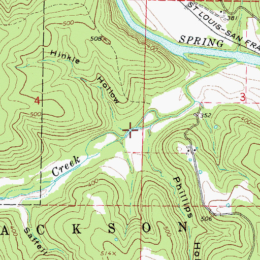 Topographic Map of Hinkle Hollow, AR