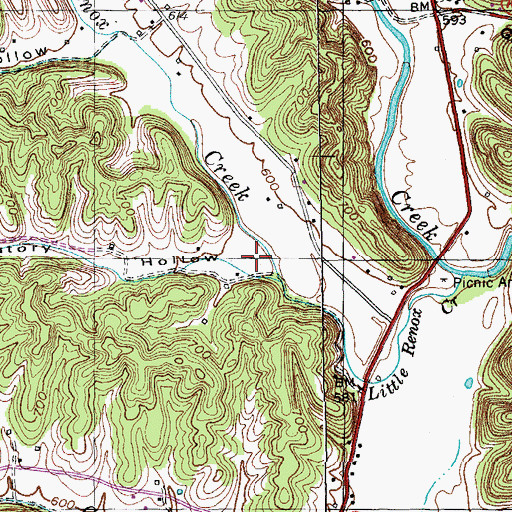 Topographic Map of Purgatory Hollow, KY