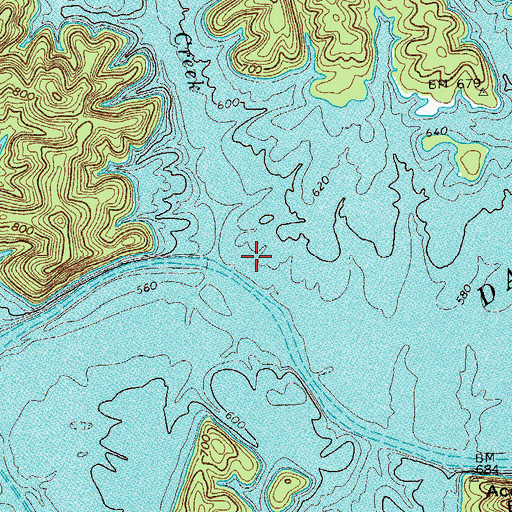 Topographic Map of Pusley Creek, KY