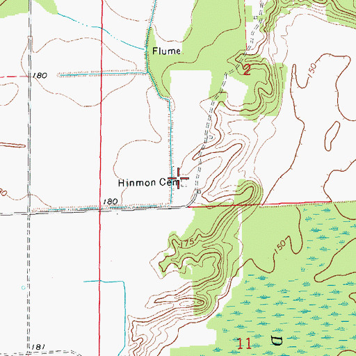Topographic Map of Hinmon Cemetery, AR