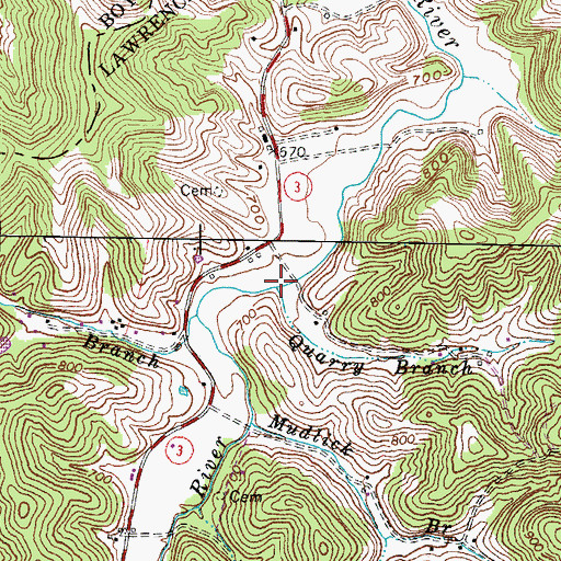 Topographic Map of Quarry Branch, KY
