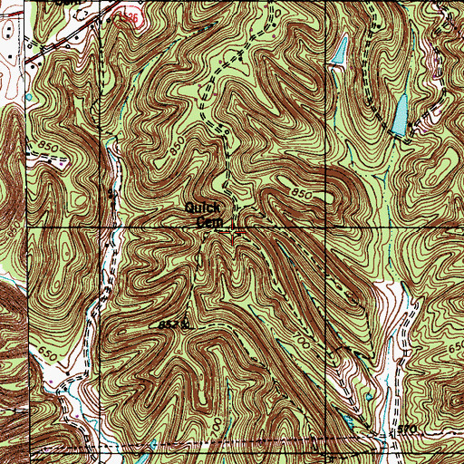 Topographic Map of Quick Cemetery, KY
