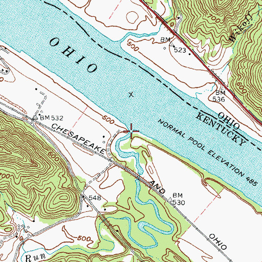 Topographic Map of Quicks Run, KY