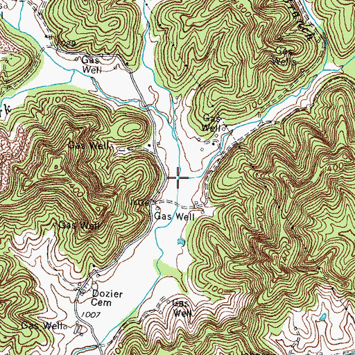 Topographic Map of Quillan Branch, KY