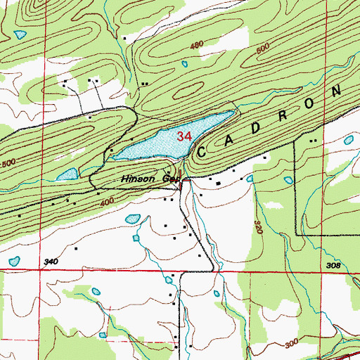 Topographic Map of Hinson Gap, AR