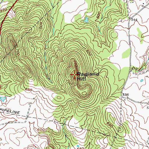 Topographic Map of Ragland Hill, KY