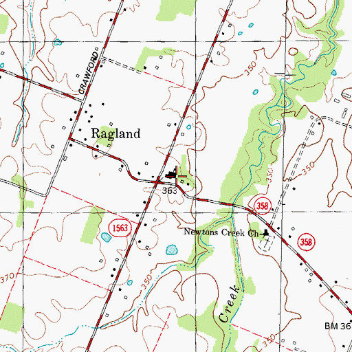 Topographic Map of Ragland School, KY