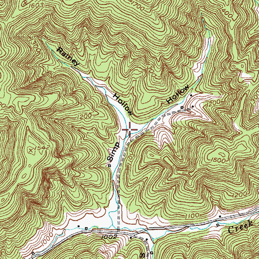 Topographic Map of Rainey Hollow, KY